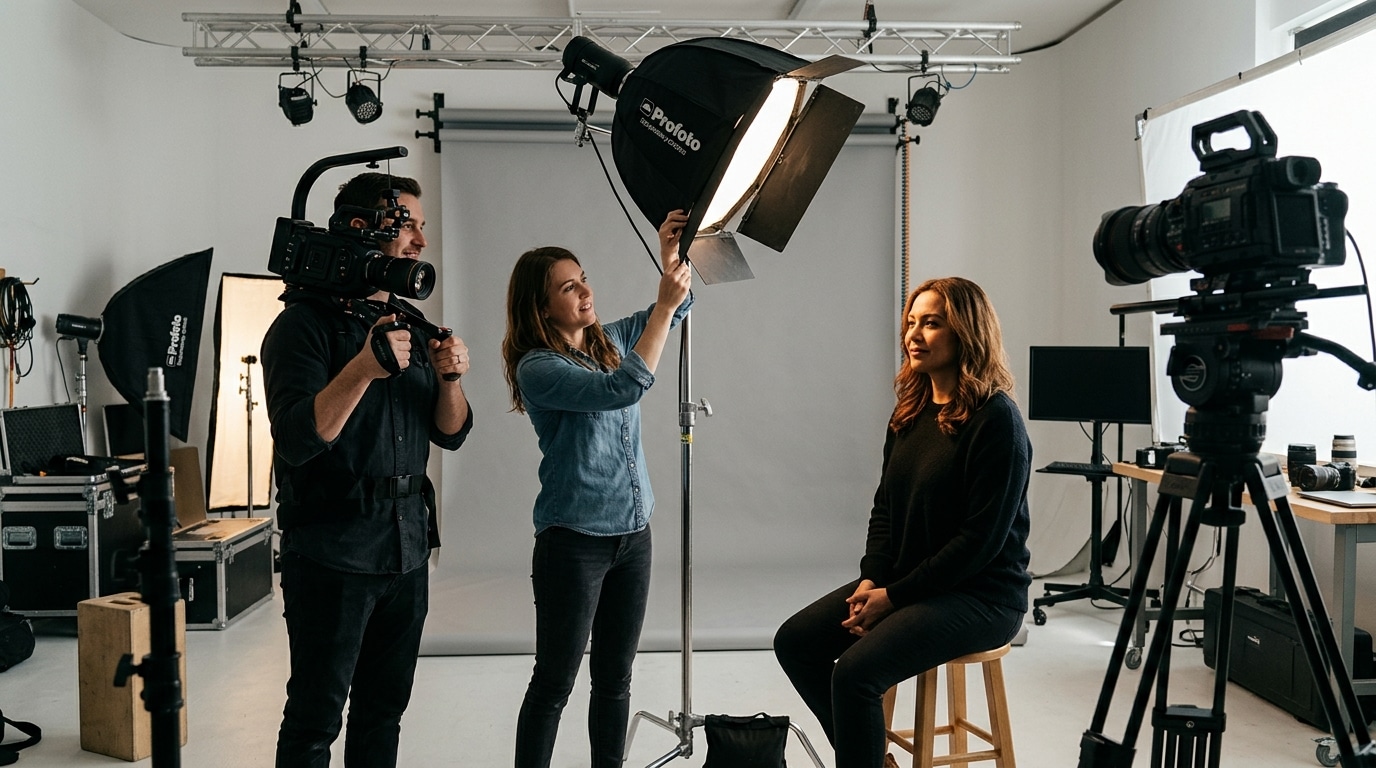 cinematic lighting techniques rembrandt portrait session at Lightz Out Studios San Diego