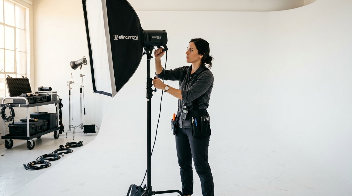 cyclorama wall studio lighting setup Lightz Out Studios San Diego