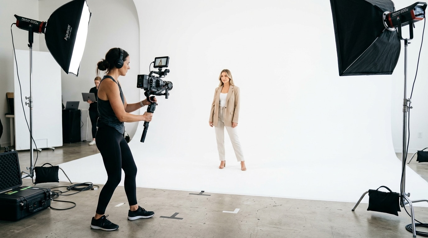 cyclorama wall studio video production Lightz Out Studios