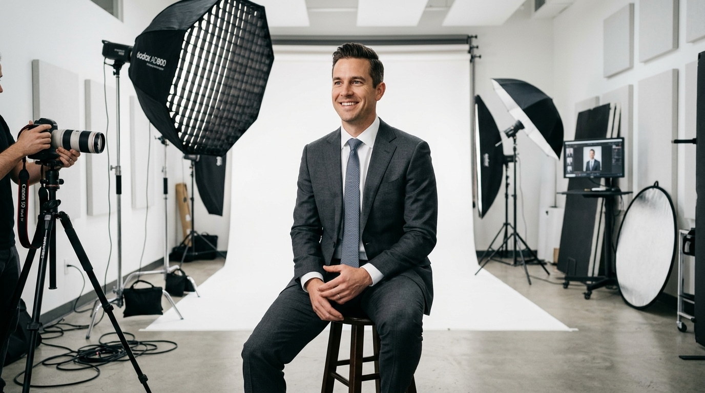 professional headshots near me Lightz Out Studios male professional headshot session