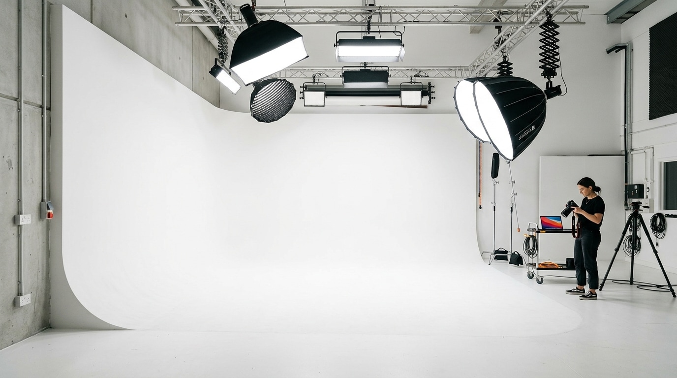 rental photo studio near me cyclorama wall professional backdrop Lightz Out Studios San Diego