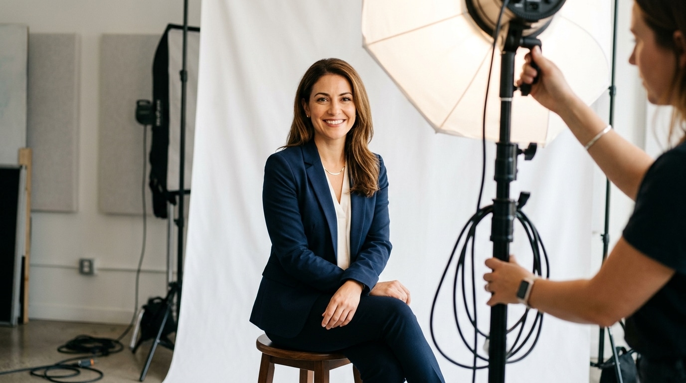 Professional businesswoman corporate headshots San Diego studio photography session