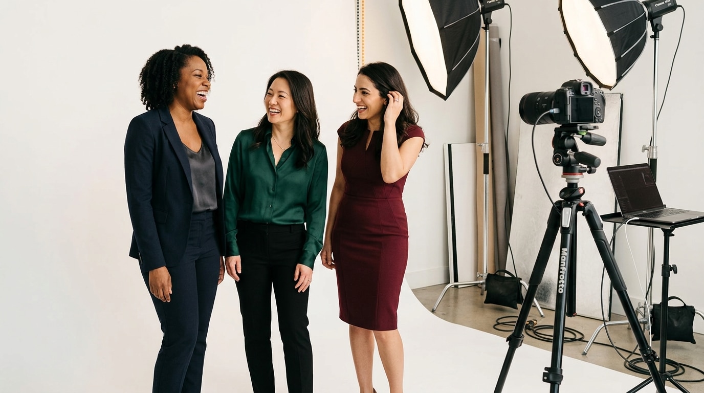 professional women headshots group session at Lightz Out Studios San Diego