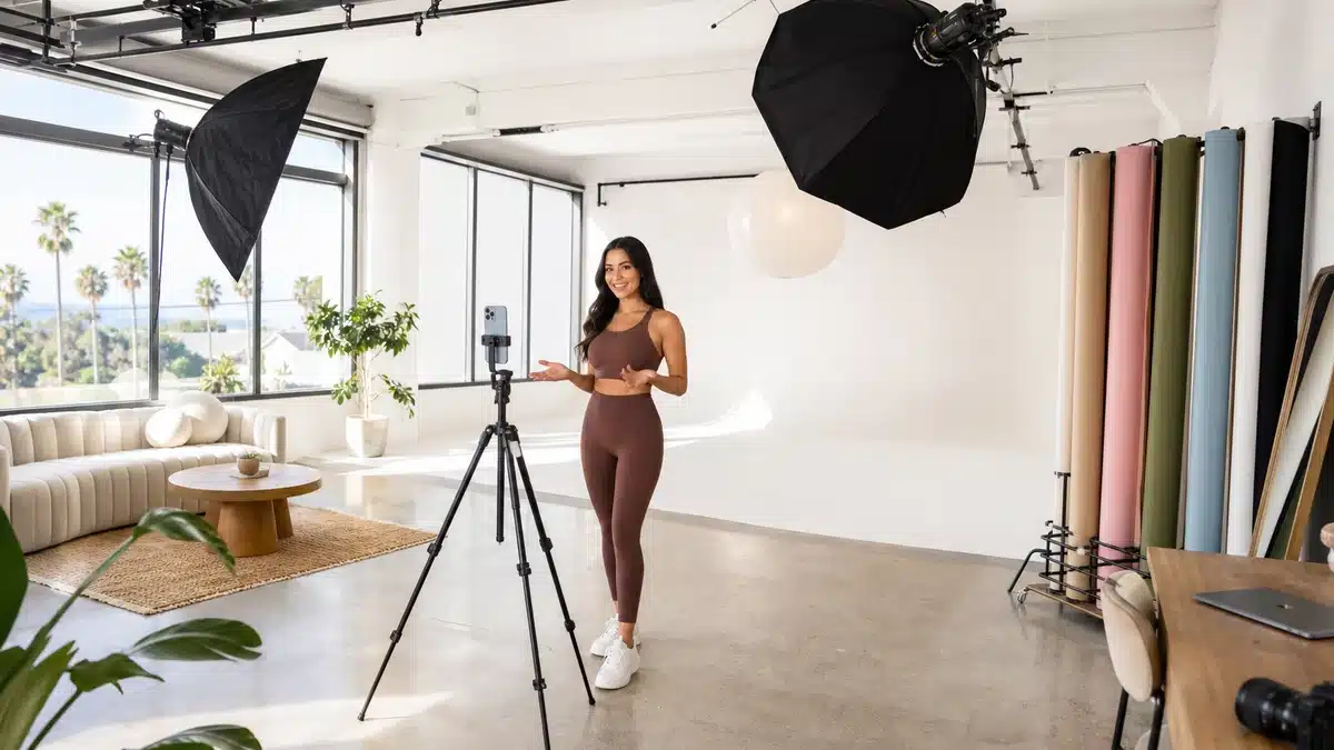 instagram photo studio rental at Lightz Out Studios — professional studio space with lighting rigs and cyclorama wall