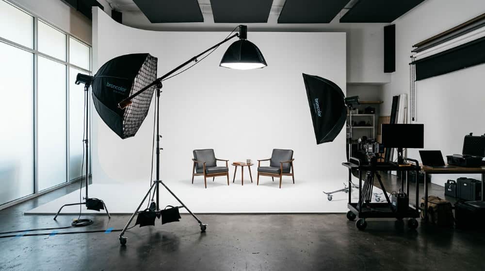 professional headshot studio setup