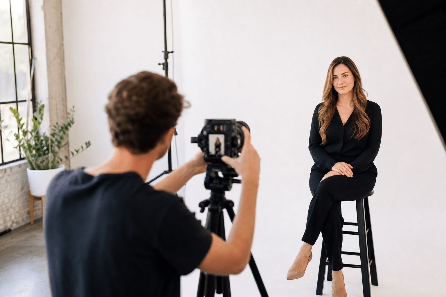 Professional headshots for LinkedIn — behind-the-scenes studio session at Lightz Out Studios San Diego