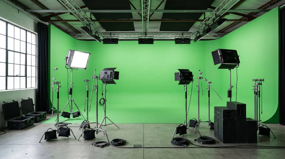 Green screen studio for professional video and photo hire