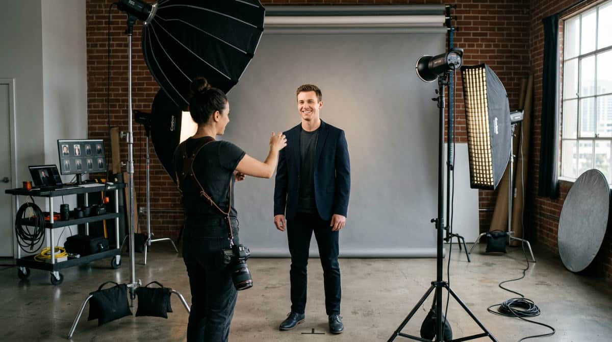 Professional headshots for acting session in a San Diego studio with premium lighting.