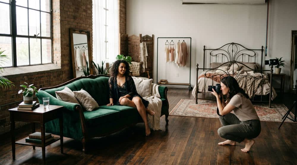 boudoir photo studio rental in practice