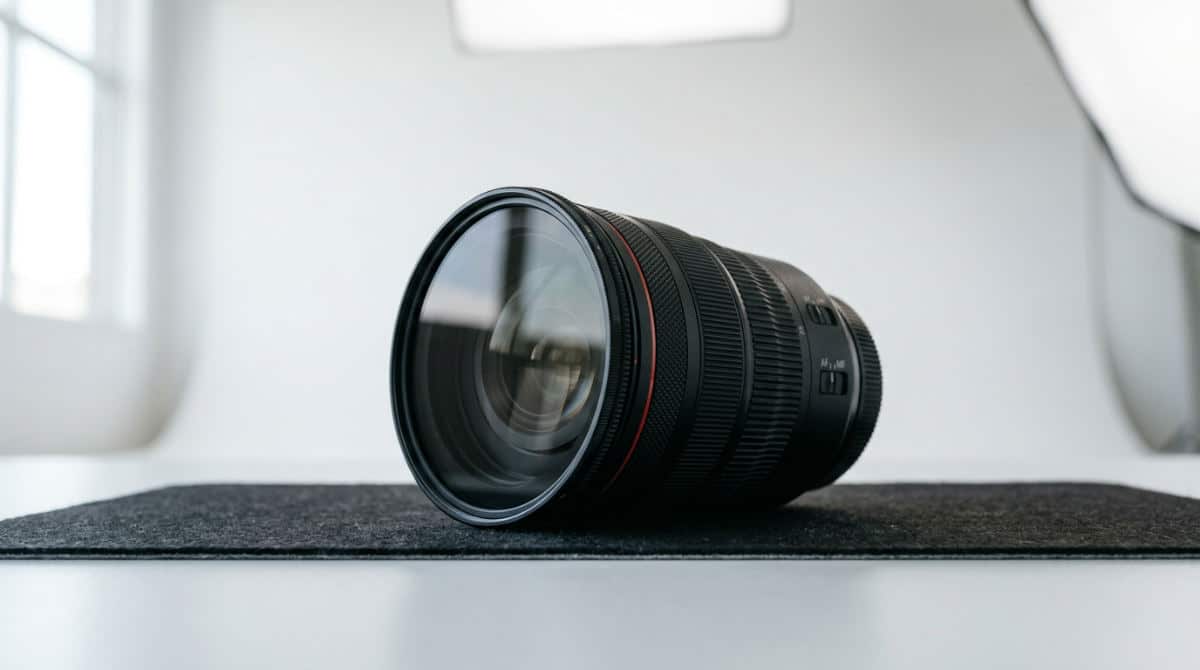 Circular polarizer photography gear in a San Diego studio