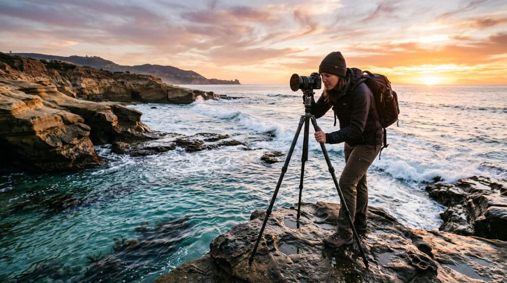 Landscape photography using a circular polarizer in San Diego