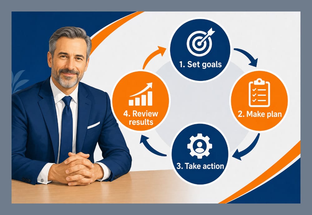 executive poses for professional headshots with hand placement